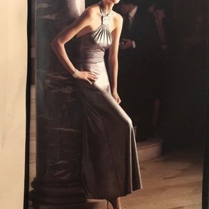 White House black market metallic gown dress